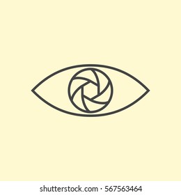 Photography logo design eye. Line art