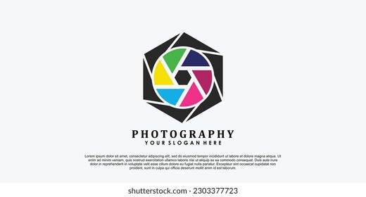 photography logo design with modern concept