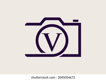 Photography Logo Design On Letter V. Letter V Photography Logo Design. Camera Logo Design Inspiration, Photograph Template