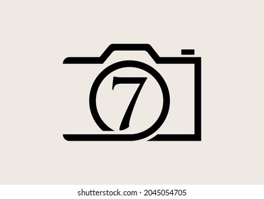 Photography Logo Design On Letter 7. Letter 7 Photography Logo Design. Camera Logo Design Inspiration, Photograph Template