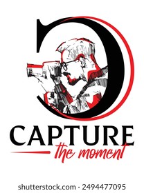 Photography Logo Design, Photographer Brand Icon, Cameraman Vector Illustration Clipart