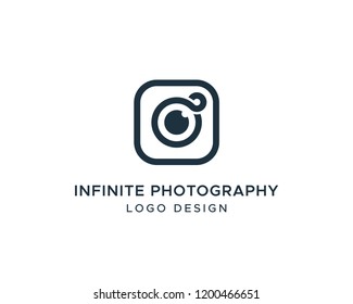 Photography Logo Design Template. Camera and Infinity Symbols.