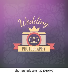 Photography Logo Design Template. Retro Vector Badge. Wedding Photography