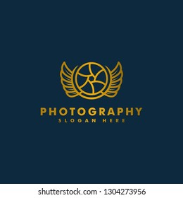 Photography Logo design template vector illustration, wing icon