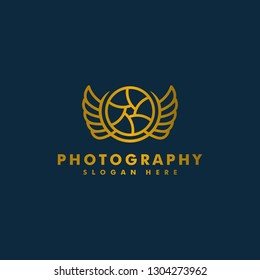 Photography Logo design template vector illustration, wing icon