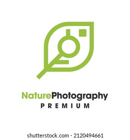 Photography logo design vector, photo nature logo design template