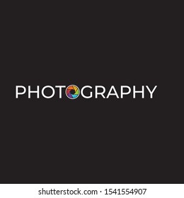 Photography Logo Design Vector Template. Minimalist, Simple, Modern, Camera, Lens, Focus.