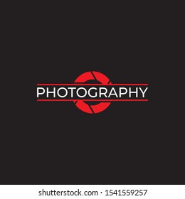 Photography Logo Design Vector Template. Minimalist, Simple, Modern, Camera, Lens, Focus.