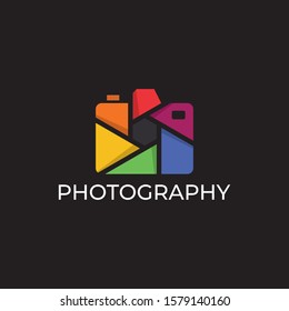 Photography Logo Design Vector Template. Minimalist, Simple, Modern, Camera, Lens, Focus.