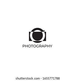 Photography Logo Design Vector Template. Minimalist, Simple, Modern, Camera, Lens, Focus.