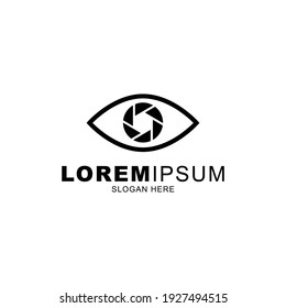 photography logo with eyes and frame icon