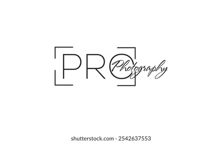 logotipo de fotografia, Fonte manuscrita com ícone de câmera, logotipo de filme, Vintage estilo câmera ícone vetor 