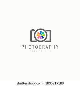 Photography logo with gradient color vector concept