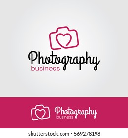 Photography Logo with Heart Icon