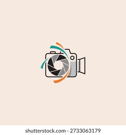 Photography logo icon flat vector design.