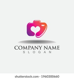 Photography logo image icon camera, Custom digital concept template design
