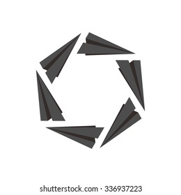photography logo. paper plane logo vector.