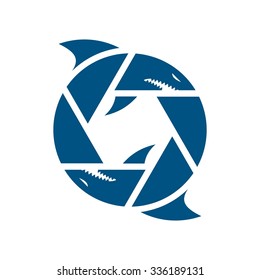 Photography Logo. Shark Head As Symbol Of Photography. Logo Vector.