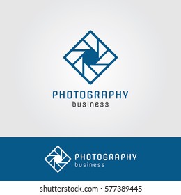 Photography Logo with Square Diamond Aperture