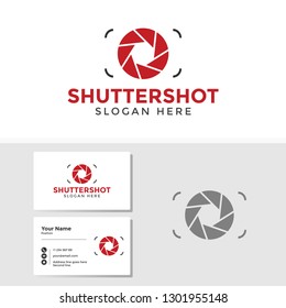 Photography logo template with business card design vector