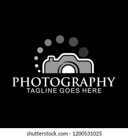 Photography logo template with camera concept