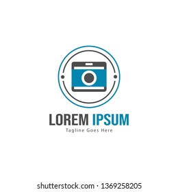Photography logo template design. Photography logo with modern frame isolated on white background