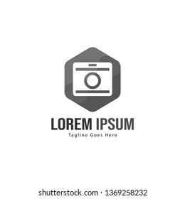 Photography logo template design. Photography logo with modern frame isolated on white background