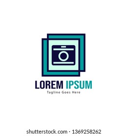 Photography logo template design. Photography logo with modern frame isolated on white background