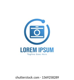 Photography logo template design. Photography logo with modern frame isolated on white background