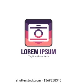 Photography logo template design. Photography logo with modern frame isolated on white background