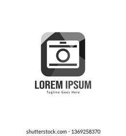 Photography logo template design. Photography logo with modern frame isolated on white background