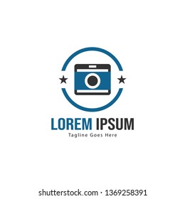 Photography logo template design. Photography logo with modern frame isolated on white background