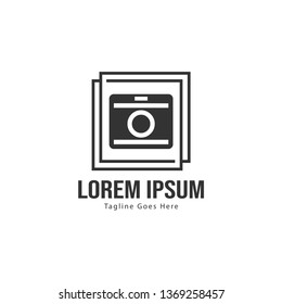 Photography logo template design. Photography logo with modern frame isolated on white background