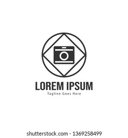 Photography logo template design. Photography logo with modern frame isolated on white background
