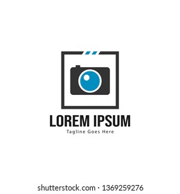 Photography logo template design. Photography logo with modern frame isolated on white background