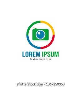 Photography logo template design. Photography logo with modern frame isolated on white background