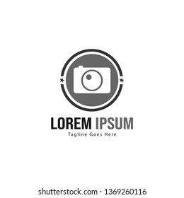 Photography logo template design. Photography logo with modern frame isolated on white background