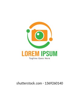 Photography logo template design. Photography logo with modern frame isolated on white background