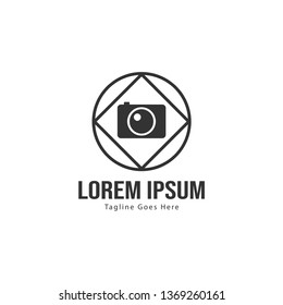 Photography logo template design. Photography logo with modern frame isolated on white background