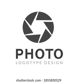Photography logo template modern vector creative symbol. Shutter lens camera icon design element