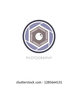 Photography logo template on white background