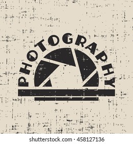 Photography logo template on a white background. Vintage old style.