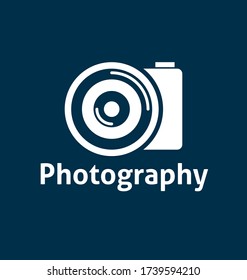 Photography logo template for photographer. Photography camera symbol logo vector eps