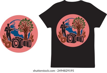 Fotografie-Logo-Vorlage als Druck auf T-Shirt zu verwenden.