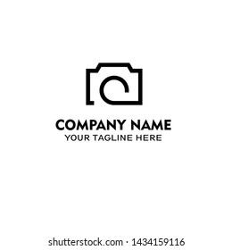 Photography logo vector in black and white version