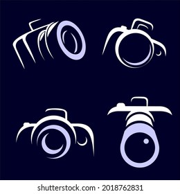 Photography logo vector collection. camera line art modern