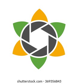 photography logo vector. flower logo vector.