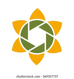photography logo vector. flower logo.