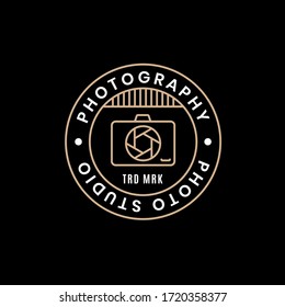 Photography logo,badge vector illustration. Photo camera icon,symbol, logotype on background