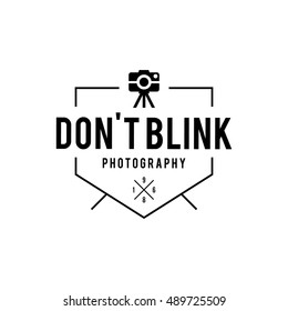 Photography Logos, Badges and Labels Design Elements set. Photo camera vintage style objects, retro vector illustration.